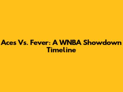 Aces Vs. Fever: A WNBA Showdown Timeline