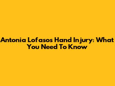 Antonia Lofaso's Hand Injury: What You Need To Know