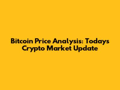 Bitcoin Price Analysis: Today's Crypto Market Update