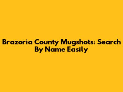 Brazoria County Mugshots: Search By Name Easily