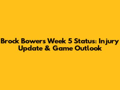Brock Bowers' Week 5 Status: Injury Update & Game Outlook