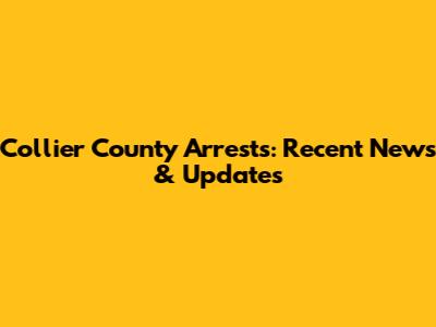 Collier County Arrests: Recent News & Updates