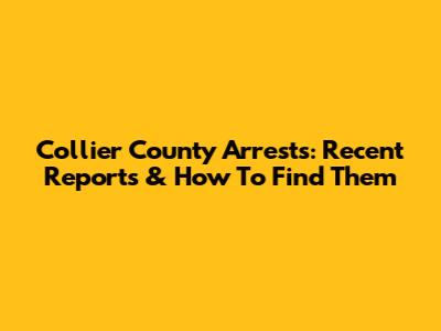 Collier County Arrests: Recent Reports & How To Find Them