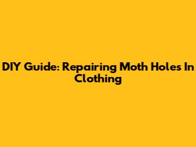 DIY Guide: Repairing Moth Holes In Clothing