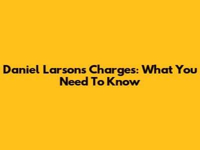 Daniel Larson's Charges: What You Need To Know