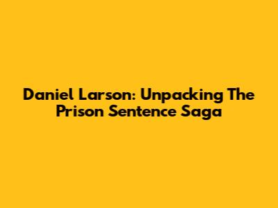 Daniel Larson: Unpacking The Prison Sentence Saga