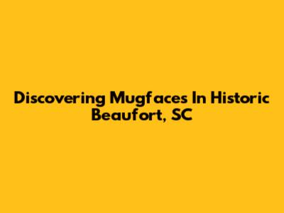Discovering Mugfaces In Historic Beaufort, SC