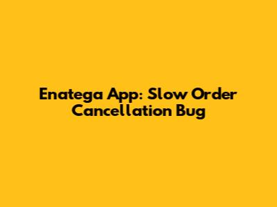 Enatega App: Slow Order Cancellation Bug
