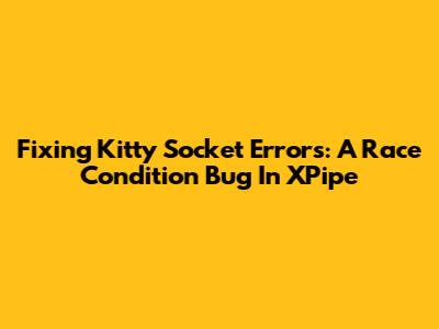 Fixing Kitty Socket Errors: A Race Condition Bug In XPipe