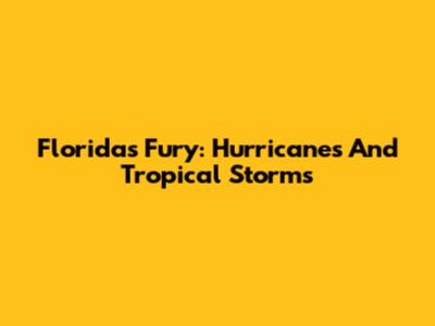 Florida's Fury: Hurricanes And Tropical Storms