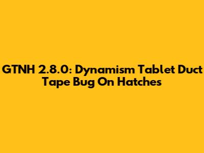GTNH 2.8.0: Dynamism Tablet Duct Tape Bug On Hatches