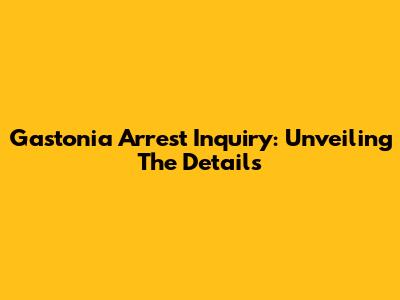 Gastonia Arrest Inquiry: Unveiling The Details