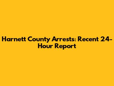 Harnett County Arrests: Recent 24-Hour Report