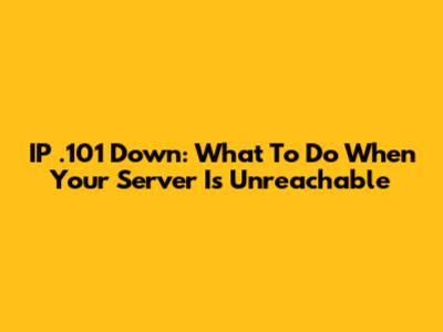 IP .101 Down: What To Do When Your Server Is Unreachable