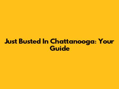 Just Busted In Chattanooga: Your Guide