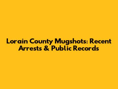 Lorain County Mugshots: Recent Arrests & Public Records
