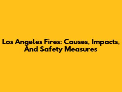 Los Angeles Fires: Causes, Impacts, And Safety Measures