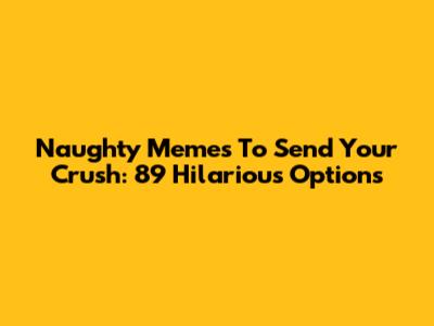 Naughty Memes To Send Your Crush: 89 Hilarious Options