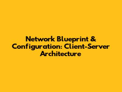 Network Blueprint & Configuration: Client-Server Architecture