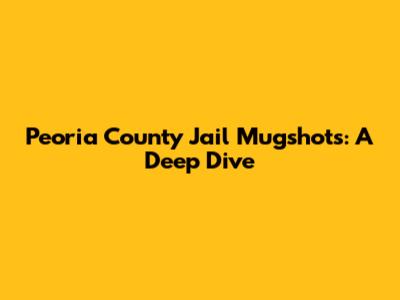 Peoria County Jail Mugshots: A Deep Dive