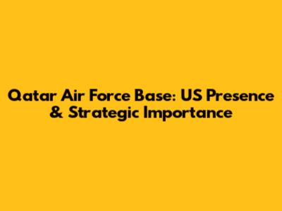 Qatar Air Force Base: US Presence & Strategic Importance