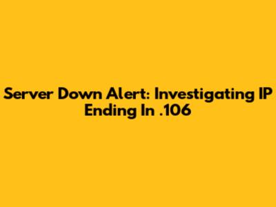 Server Down Alert: Investigating IP Ending In .106
