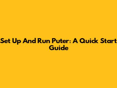 Set Up And Run Puter: A Quick Start Guide