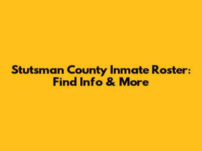 Stutsman County Inmate Roster: Find Info & More