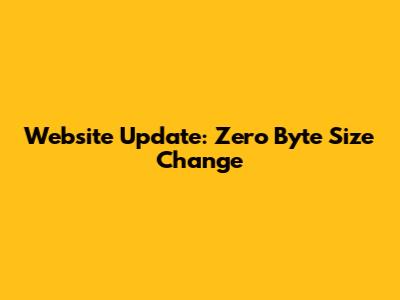 Website Update: Zero Byte Size Change